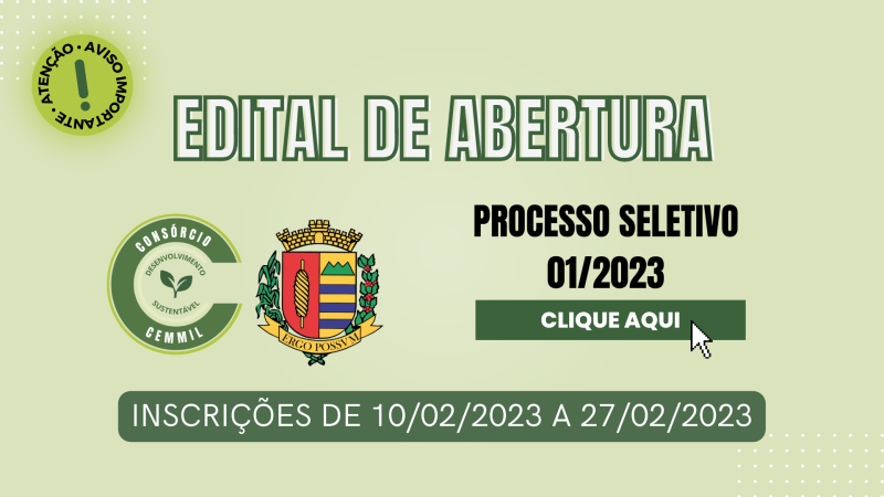 Edital de Abertura de Inscrições - Vargem Grande do Sul - Processo 01.2023