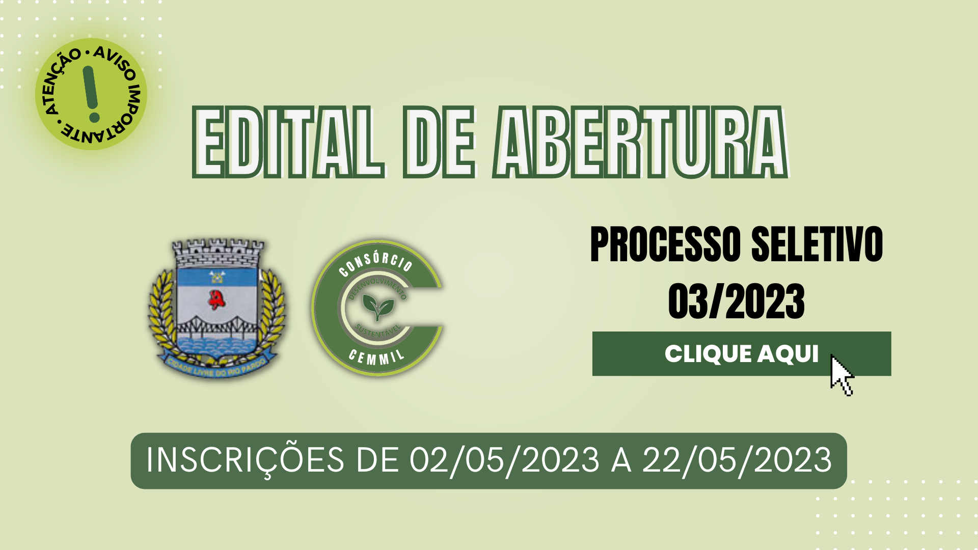 Consórcio CEMMIL abre inscrições com vagas para o município de São José do Rio Pardo