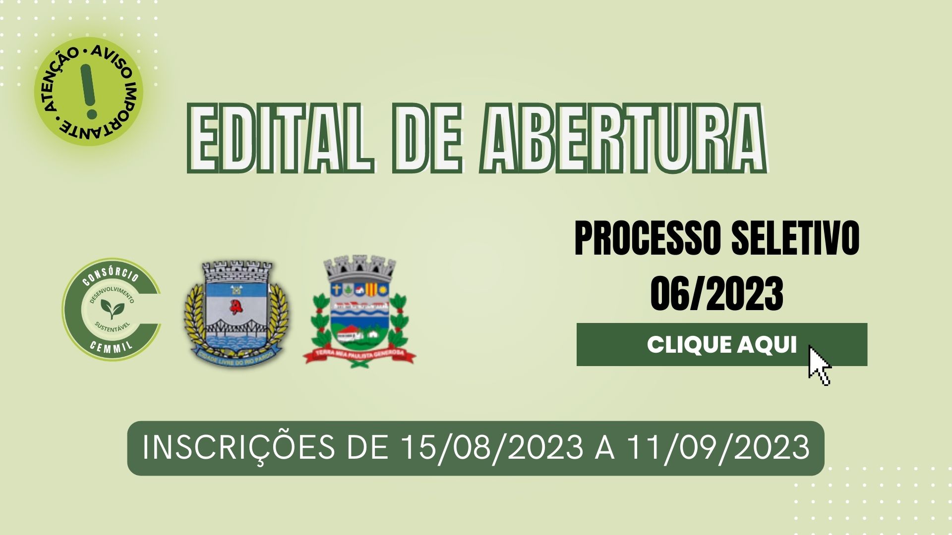 Consórcio CEMMIL abre inscrições com vagas para os municípios de Mococa e São José do Rio Pardo